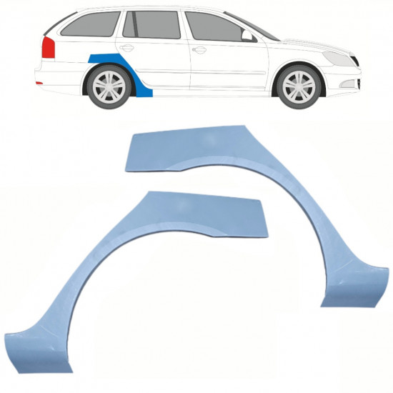 Panneau de réparation arc d'aile arrière pour Skoda Octavia 2004-2013 / Gauche+Droit / Ensemble 10187