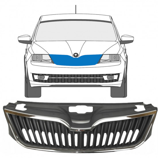 Grille de calandre pour Skoda Rapid 2012-2022 7519 Grille de calandre pour Skoda Rapid 2012-2022 7519