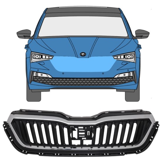 Grille de calandre pour Skoda Scala 2019- 17229