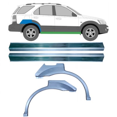 Réparation bas de caisse + passage de roue arrière pour Kia Sorento 2002-2009 / Gauche+Droit / Ensemble 10696