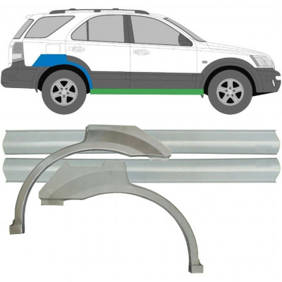 Réparation bas de caisse + passage de roue arrière pour Kia Sorento 2002-2009 / Ensemble 10696