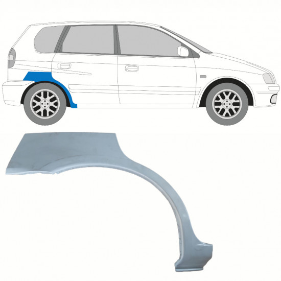 Panneau de réparation arc d'aile arrière pour Mitsubishi Space Star 1998-2005 / Droite 10811