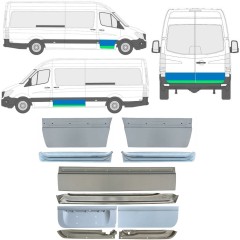 Panneau de réparation des portes intérieur + extérieur pour Mercedes Sprinter 2006-2018 / Gauche+Droit / Ensemble 11319