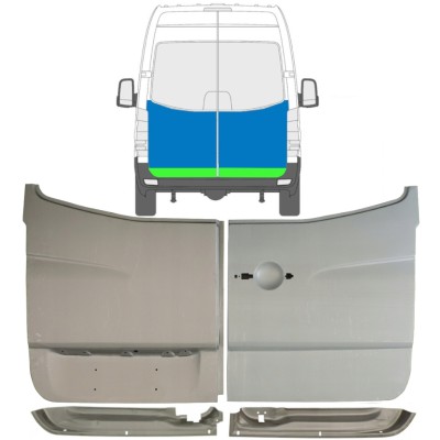 Panneau de réparation de porte arrière pour Mercedes Sprinter 2006-2018 / Ensemble 10517