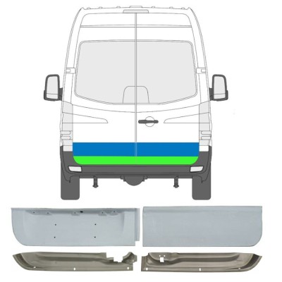 Panneau de réparation de porte arrière pour Mercedes Sprinter 2006-2018 / Gauche+Droit / Ensemble 6050