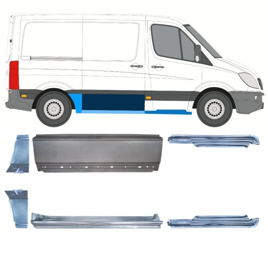 Ensemble de panneaux de réparation pour Mercedes Sprinter 2006-2018 / Gauche+Droit / 15589