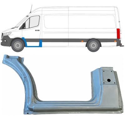 Panneau de réparation bas de caisse + arc d'aile avant pour Mercedes Sprinter 2018- / Gauche 17091