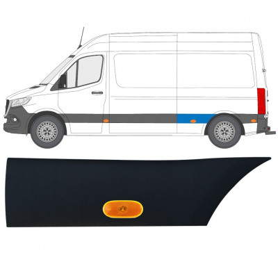 Moulure latérale de l'aile arrière avec lampe pour Mercedes Sprinter 2018- / Gauche / Ensemble 12969