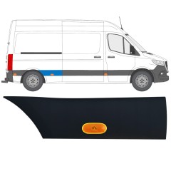 Moulure latérale de l'aile arrière avec lampe pour Mercedes Sprinter 2018- / Droite / Ensemble 12968