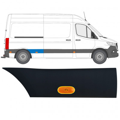 Moulure latérale de l'aile arrière avec lampe pour Mercedes Sprinter 2018- / Droite / Ensemble 12968