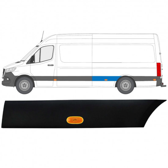 Moulure latérale de l'aile arrière avec lampe pour Mercedes Sprinter 2018- / Gauche / Ensemble 12965