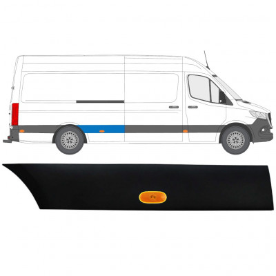 Moulure latérale de l'aile arrière avec lampe pour Mercedes Sprinter 2018- / Droite / Ensemble 12964