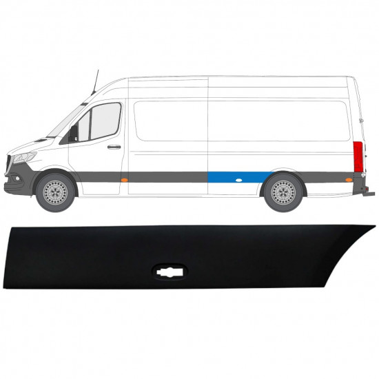 Moulure latérale sur aile arrière pour Mercedes Sprinter 2018- / Gauche 12935