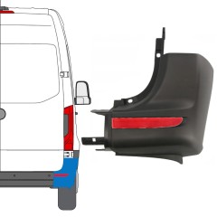 Coin du pare-chocs arrière + lampe réfléchissante pour Mercedes Sprinter 2018- / Droite / Ensemble 14949