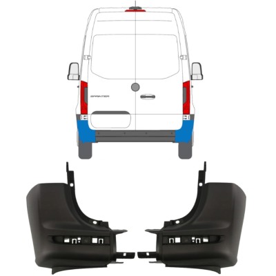 Coin du pare-chocs arrière pour Mercedes Sprinter 2018- / Gauche+Droit / Ensemble 14945