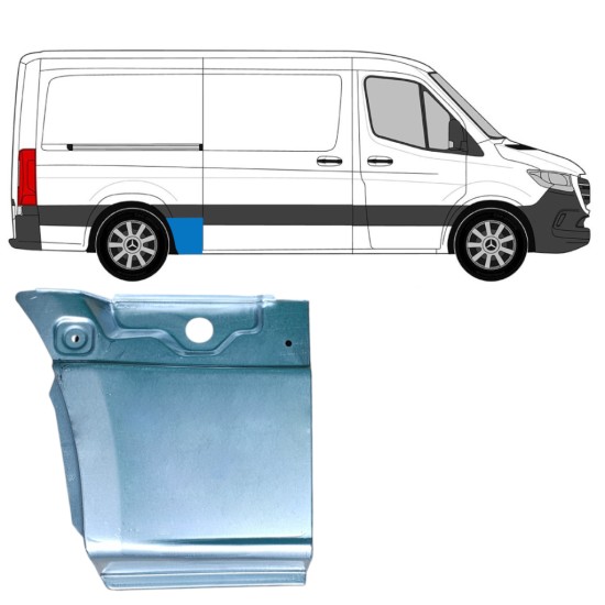 Panneau de réparation arc d'aile arrière pour Mercedes Sprinter 2018- / Droite 17276