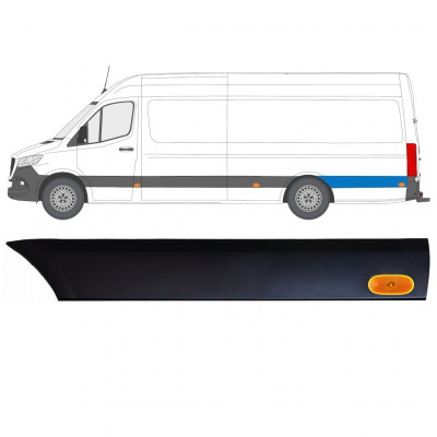 Moulure latérale de l'aile arrière avec lampe pour Mercedes Sprinter 2018- / Gauche / Ensemble 12971