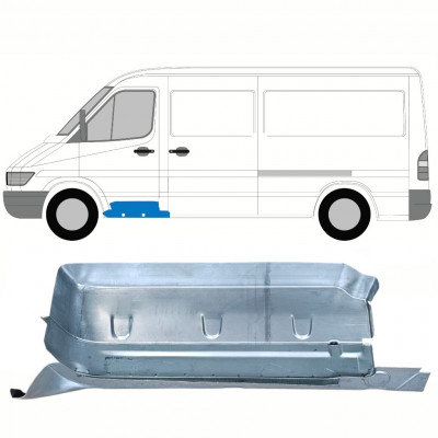 Panneau de réparation de la marche avant avec partie du seuil pour Mercedes Sprinter 1995-2006 / Gauche 8557