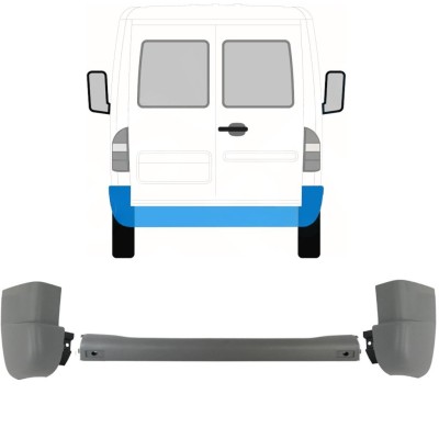Pare-chocs arrière pour Mercedes Sprinter 1995-2006 / Ensemble 9718