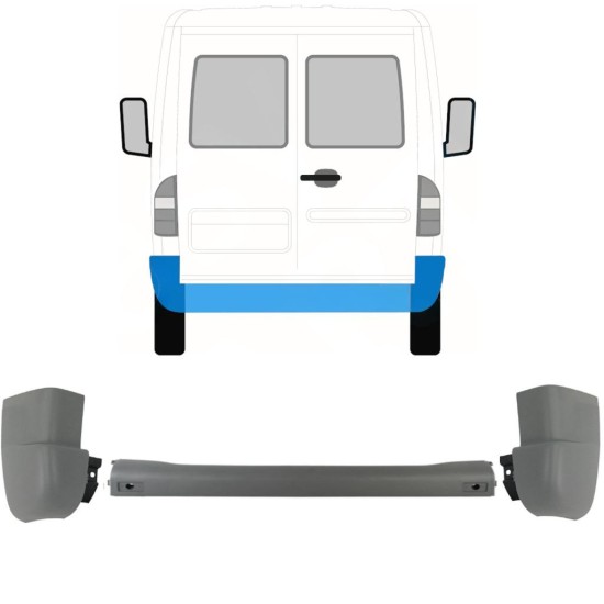 Pare-chocs arrière pour Mercedes Sprinter 1995-2006 / Ensemble 9718