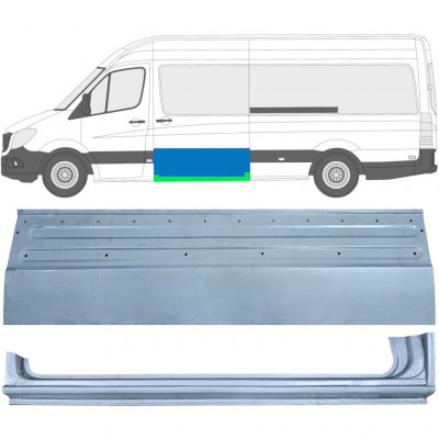 Panneau de réparation des portes latérale + réparation bas de caisse pour Mercedes Sprinter 2006- / Gauche / Ensemble 11960