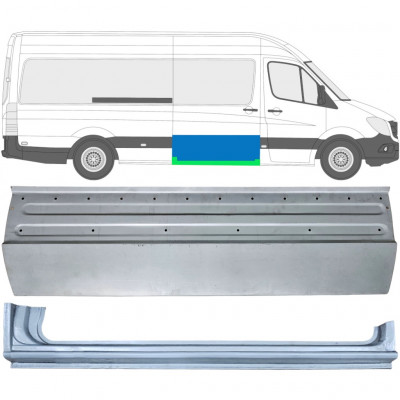 Panneau de réparation des portes latérale + réparation bas de caisse pour Mercedes Sprinter 2006- / Droite / Ensemble 11959