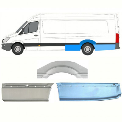 MERCEDES SPRINTER 2006- EXTRA LONG PANNEAU DE RÉPARATION DE L\'AILE ARRIÈRE / SET / GAUCHE