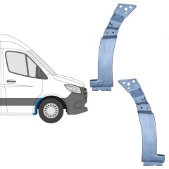 Panneau de réparation de arc d'aile avant pour Mercedes Sprinter 2018- / Gauche+Droit / Ensemble 11990