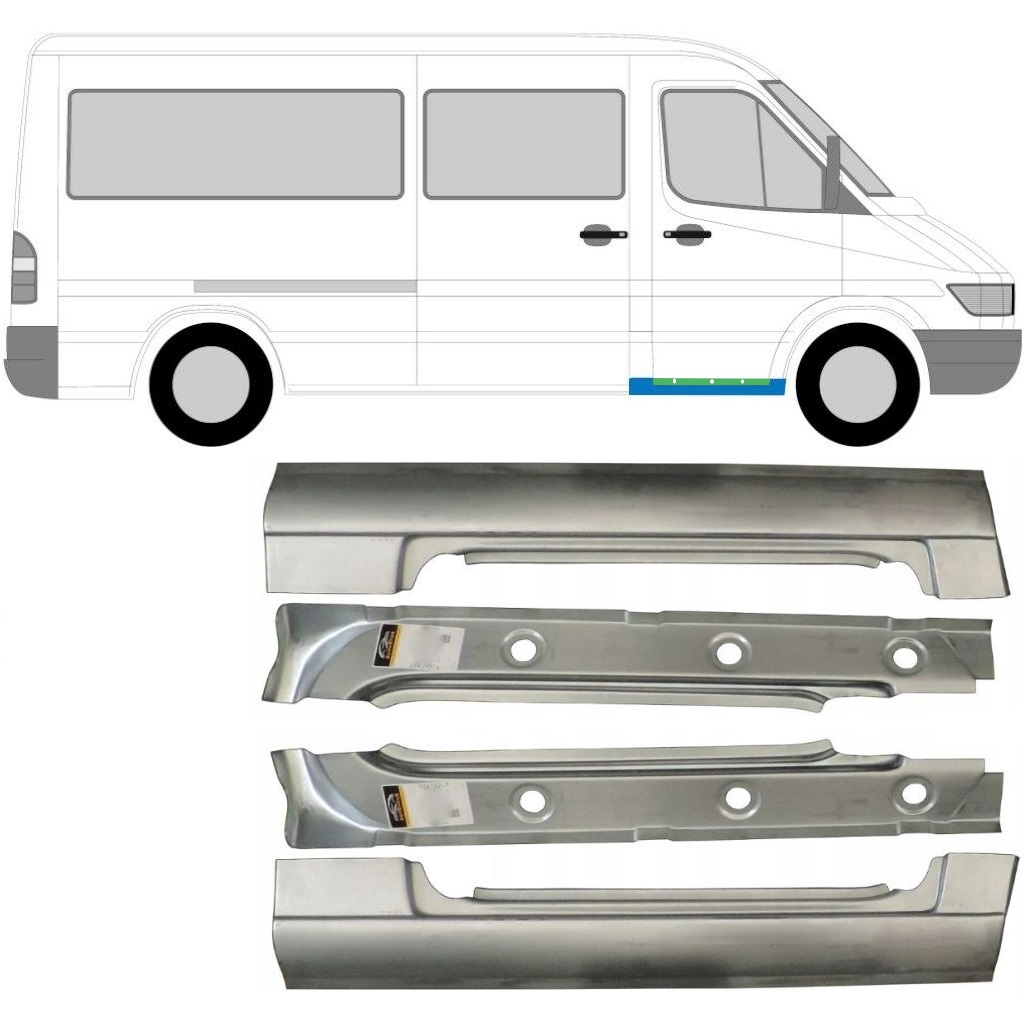 Panneau De Réparation Du Seuil Avant - Intérieur Et Extérieur Pour Mercedes Sprinter 1995-2006 / Ensemble 10435
