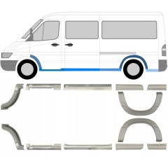 Ensemble de panneaux de réparation pour Mercedes Sprinter 1995-2006 / Gauche+Droit / 6756
