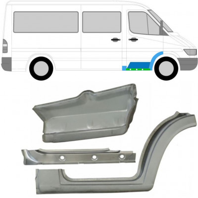 Réparation bas de caisse + aile + seuil de marche avant pour Mercedes Sprinter 1995-2006 / Droite / Ensemble 10521