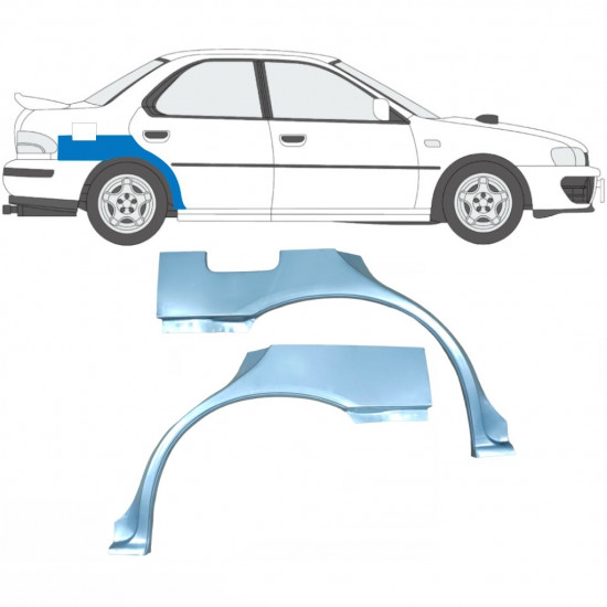 Panneau de réparation arc d'aile arrière pour Subaru Impreza 1992-2000 / Gauche+Droit / Ensemble 9199