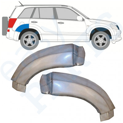 Panneau de réparation arc d'aile arrière pour Suzuki Grand Vitara 2005-2012 / Gauche+Droit / Ensemble 9888