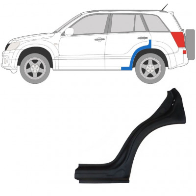 Panneau de réparation arc d'aile arrière pour Suzuki Grand Vitara 2005-2012 / Gauche 7021