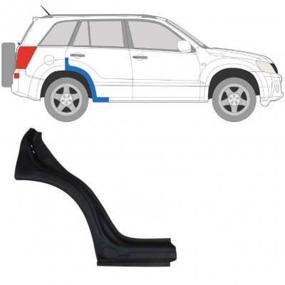 Panneau de réparation arc d'aile arrière pour Suzuki Grand Vitara 2005-2012 / Droite 7020