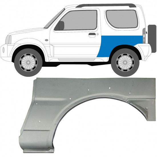 Panneau de réparation arc d'aile arrière pour Suzuki Jimny 1998-2018 / Gauche 7033