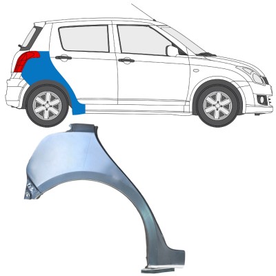 Panneau de réparation arc d'aile arrière pour Suzuki Swift 2005-2010 / Droite 16256