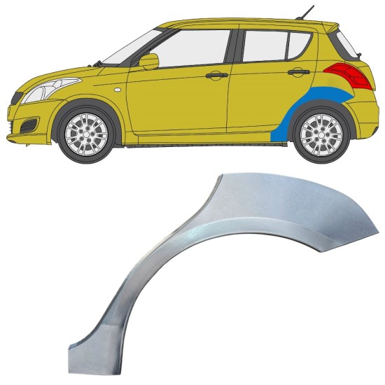 Panneau de réparation arc d'aile arrière pour Suzuki Swift 2010-2017 / Gauche 16365