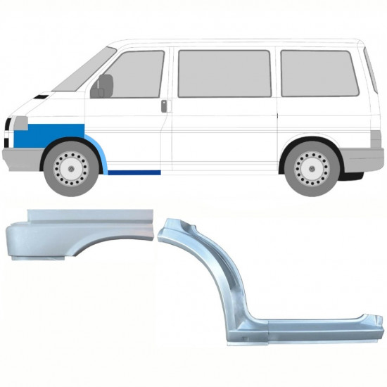 Réparation bas de caisse + passage de roue avant + aile avant pour VW Transporter T4 1990- / Gauche / Ensemble 10040