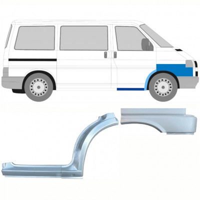 Réparation bas de caisse + passage de roue avant + aile avant pour VW Transporter T4 1990- / Droite / Ensemble 10039