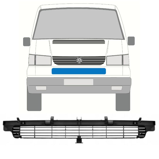 Calandre inférieure pour Volkswagen Transporter T4 1996-2003 16237
