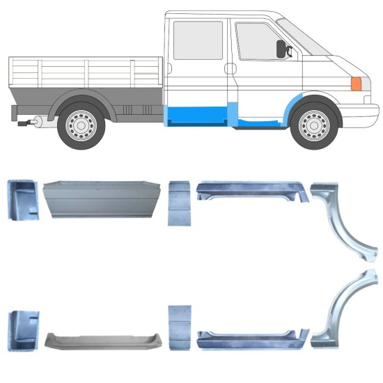 Ensemble de panneaux de réparation pour Volkswagen Transporter T4 1990-2003 / Gauche+Droit / 16914