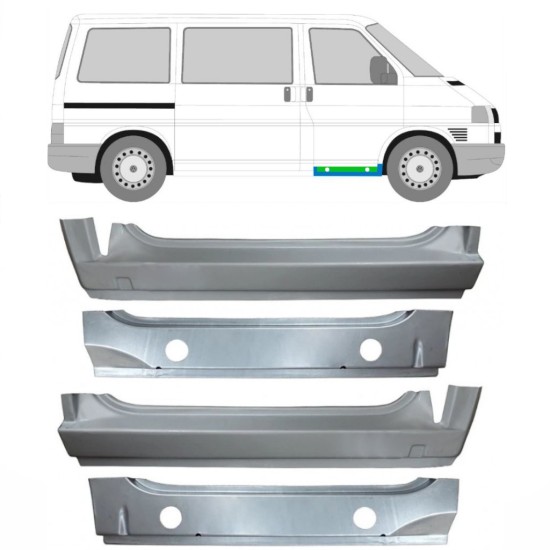 Panneau de réparation du seuil avant - intérieur et extérieur pour Volkswagen Transporter T4 1990-2003 / Ensemble 9907