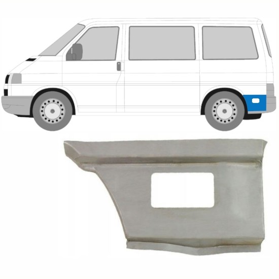 Panneau de réparation arc d'aile arrière, partie inférieure derrière la roue pour Volkswagen Transporter T4 1990-2003 / Gauche 15997
