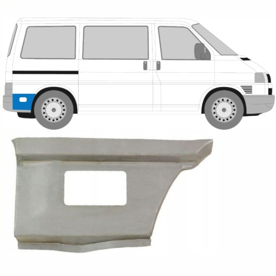 Panneau de réparation arc d'aile arrière, partie inférieure derrière la roue pour Volkswagen Transporter T4 1990-2003 / Droite 15996