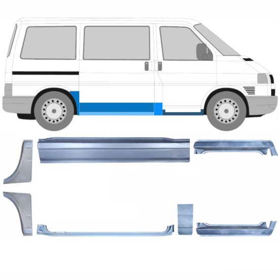 Ensemble de panneaux de réparation pour Volkswagen Transporter T4 1990-2003 / Gauche / Droite / 14700