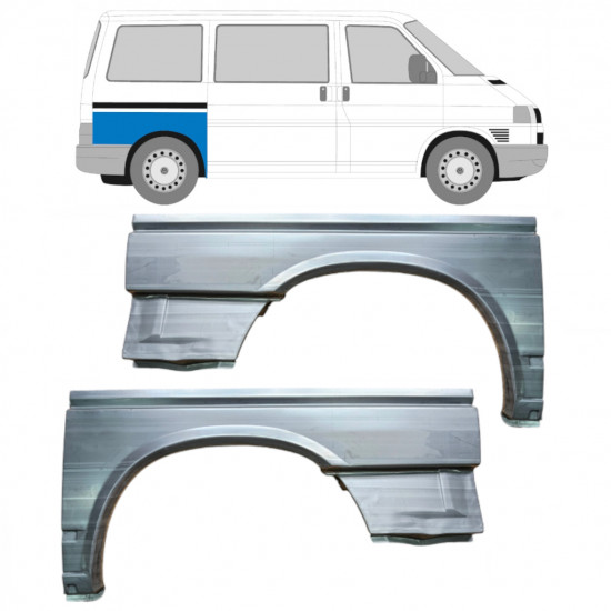 Panneau de réparation arc d'aile arrière pour VW Transporter T4 1990-2003 / SWB / Gauche+Droit / Ensemble 9600