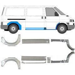 Réparation bas de caisse + aile avant + aile arrière pour Volkswagen Transporter T4 1990-2003 / Gauche+Droit / Ensemble 5340