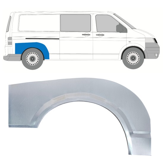 Panneau de réparation arc d'aile arrière pour Volkswagen Transporter T5 2003-2015 / Droite 16370