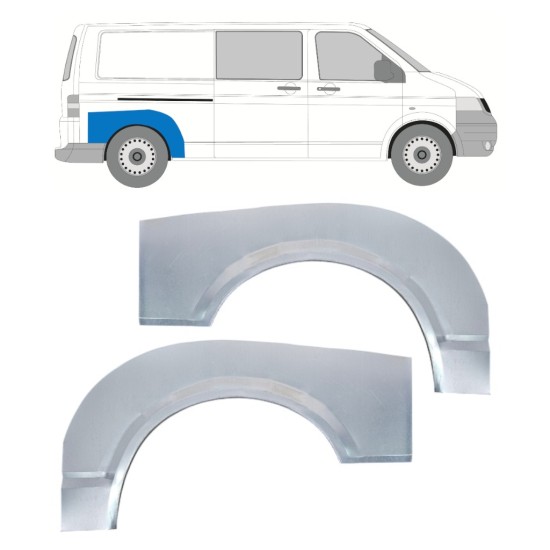 Panneau de réparation arc d'aile arrière pour Volkswagen Transporter T5 2003-2015 / Gauche+Droit / Ensemble 16372